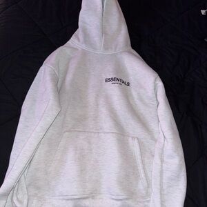 Essentials Light Gray Hoodie Sweater for Men